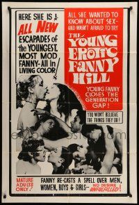 6y991 YOUNG EROTIC FANNY HILL 1sh '70 all she wanted to know about sex - she wasn't afraid to try!