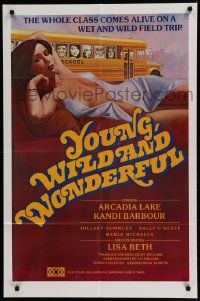 6y996 YOUNG, WILD & WONDERFUL 25x38 1sh '80 Arcadia Lake, Kandi Barbour, sexy artwork!