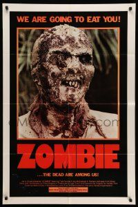6y998 ZOMBIE 1sh '80 Zombi 2, Lucio Fulci classic, gross c/u of undead, we are going to eat you!
