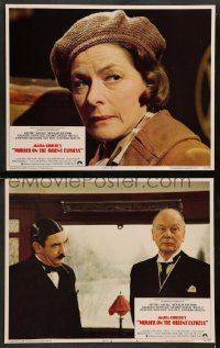 6z958 MURDER ON THE ORIENT EXPRESS 2 LCs '74 Agatha Christie, Finney, Ingrid Bergman, Gielgud!