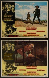 6z963 ONCE UPON A TIME IN THE WEST 2 LCs '69 Sergio Leone, Henry Fonda w/ Cardinale, Bronson!
