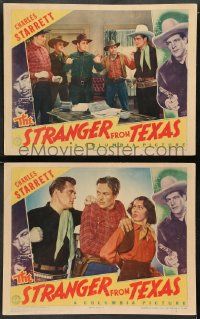 6z981 STRANGER FROM TEXAS 2 LCs '39 Charles Starrett, Lorna Gray, Richard Fiske, western!