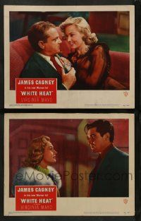 6z997 WHITE HEAT 2 LCs '50 James Cagney & Virginia Mayo in classic film noir, Cochran!