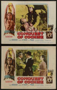 6z658 CONQUEST OF COCHISE 6 LCs '53 Robert Stack, border art of Native American John Hodiak tied up