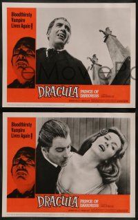 6z178 DRACULA PRINCE OF DARKNESS 8 LCs '66 Hammer, great images of vampire Christopher Lee