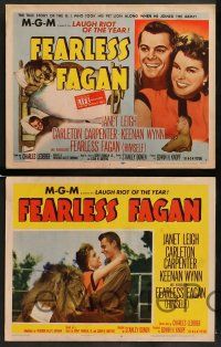 6z206 FEARLESS FAGAN 8 LCs '52 Janet Leigh, Carleton Carpenter, wacky TC art of lion in bunk bed!