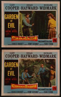 6z667 GARDEN OF EVIL 6 LCs '54 cowboy Gary Cooper, sexy Susan Hayward & Richard Widmark, western!