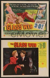 6z243 GLASS WEB 8 3D LCs '53 Edward G. Robinson, John Forsythe, sexy bad girl Kathleen Hughes!
