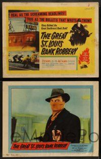 6z251 GREAT ST. LOUIS BANK ROBBERY 8 LCs '59 Molly McCarthy & Steve McQueen in his second movie!