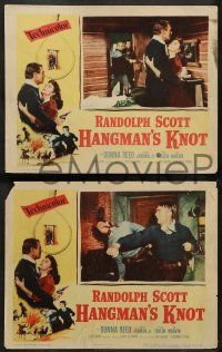 6z616 HANGMAN'S KNOT 7 LCs '52 great western images of Randolph Scott, Donna Reed!