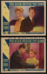 6z671 HOUR BEFORE THE DAWN 6 LCs '44 great images of Nazi spy Veronica Lake, Franchot Tone!