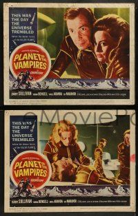 6z729 PLANET OF THE VAMPIRES 5 LCs '65 Mario Bava, beings of the future, Reynold Brown border art!