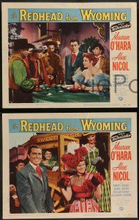 6z813 REDHEAD FROM WYOMING 4 LCs '53 Maureen O'Hara, Alex Nicol, cowboy western action, gambling!