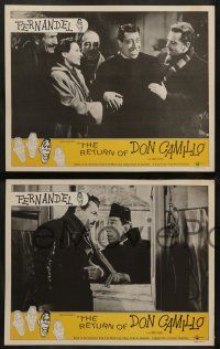 6z885 RETURN OF DON CAMILLO 3 LCs '53 Julien Duvivier directed, great images of wacky Fernandel!