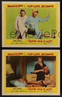 6z895 SOME LIKE IT HOT 3 LCs '59 Tony Curtis & Jack Lemmon in drag, one w/sexiest Marilyn Monroe!