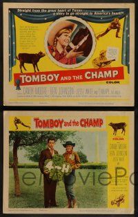 6z501 TOMBOY & THE CHAMP 8 LCs '61 Candy Moore, Ben Johnson & Champy, the Angus cow!