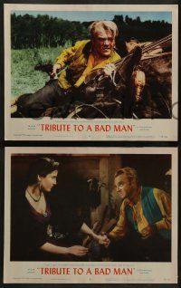 6z833 TRIBUTE TO A BAD MAN 4 LCs '56 cowboy James Cagney, pretty Irene Papas, Vic Morrow!
