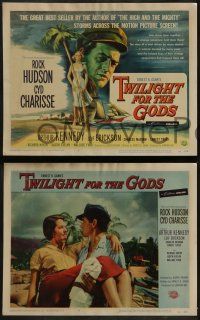 6z513 TWILIGHT FOR THE GODS 8 LCs '58 images of Rock Hudson & sexy Cyd Charisse, Arthur Kennedy!