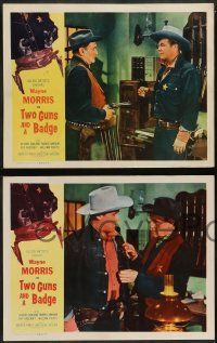6z749 TWO GUNS & A BADGE 5 LCs '54 Wayne Morris & Beverly Garland in western action!