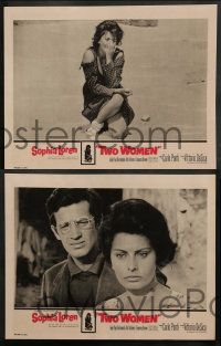 6z835 TWO WOMEN 4 LCs '61 Vittorio De Sica's La Ciociara, c/u of Sophia Loren & Eleonora Brown!