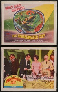 6z521 UNDERWATER CITY 8 LCs '62 William Lundigan, wacky images from scuba diving sci-fi!