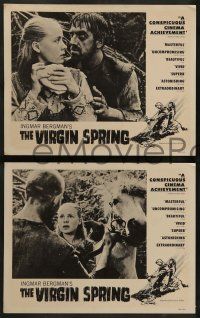 6z837 VIRGIN SPRING 4 LCs '60 Ingmar Bergman's Jungfrukallan, Max von Sydow gets revenge!
