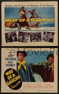 6z550 WAY OF A GAUCHO 8 LCs '52 Gene Tierney & Rory Calhoun, Richard Boone, Jacques Tourneur!