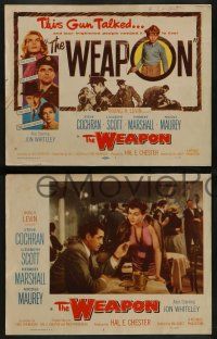 6z553 WEAPON 8 LCs '57 Steve Cochran, Lizabeth Scott, this gun talked, directed by Val Guest!