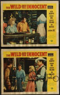 6z839 WILD & THE INNOCENT 4 LCs '59 Audie Murphy wants to kill a man, drink & kiss fancy women!