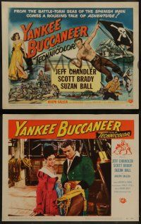 6z591 YANKEE BUCCANEER 8 LCs '52 great images of pirate Jeff Chandler & sexy Suzan Ball!