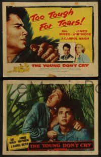 6z598 YOUNG DON'T CRY 8 LCs '57 Sal Mineo, too tough for tears, James Whitmore!