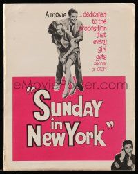 7a494 SUNDAY IN NEW YORK presskit '64 Rod Taylor, sexy Jane Fonda, Cliff Robertson, Jo Morrow!