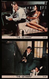 7a554 GETAWAY 5 8x10 mini LCs '72 great action images of Steve McQueen & Ali McGraw, Peckinpah!