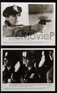 7a330 BLUE STEEL presskit w/ 8 stills '90 great close-ups of cop Jamie Lee Curtis in action!