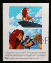 7a395 LION KING presskit w/ 7 stills '94 Disney cartoon set in Africa, cool image of Mufasa in sky!