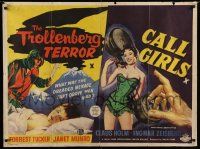 7b433 CRAWLING EYE/CALL GIRLS British quad '60s cool English horror double-bill!