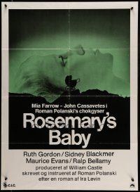 7b297 ROSEMARY'S BABY Danish R70s Roman Polanski, Mia Farrow, baby carriage horror image!