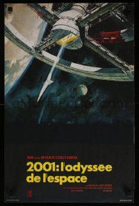 7b113 2001: A SPACE ODYSSEY French 15x24 R70s Stanley Kubrick, Bob McCall art of space wheel!