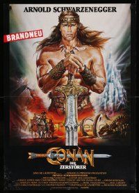 7b188 CONAN THE DESTROYER German '84 great Casaro art of barbarian Arnold Schwarzenegger!