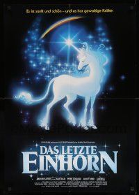 7b199 LAST UNICORN German '83 Arkin, Farrow, Bridges, Lansbury, Lee, fantasy artwork of unicorn!