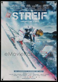 7b184 STREIF ONE HELL OF A RIDE German 28x39 '15 Svindal, great mountain skiing race image!