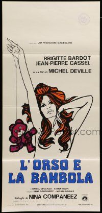 7b171 BEAR & THE DOLL Italian locandina '70 L'Ours et la Poupee, sexy Brigitte Bardot by DeRossi!