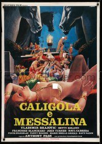 7b148 CALIGULA & MESSALINA set of 7 Italian 19x27 pbustas '82 Caligula et Messaline, sexy images!