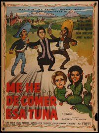7b022 ME HE DE COMER ESA TUNA Mexican poster '72 Alfredo Zacarias, cool different art of cast!