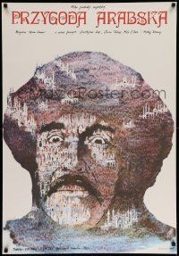 7b855 ARABIAN ADVENTURE Polish 27x38 '80 really cool Andrzej Pagowski art of Christopher Lee!