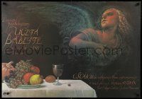 7b858 BABETTE'S FEAST Polish 27x38 '89 great Wieslaw Walkuski art of angel & feast!
