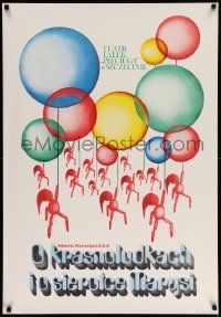 7b941 O KRASNOLUDKACH I O SIEROTCE MARYSI stage play Polish 27x38 '79 balloon artwork by K. Samolyk