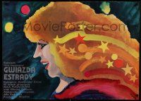 7b994 WOMAN THAT SINGS Polish 26x37 '77 Zhenshchina, kotoraya poyot, Flisak art of girl w/stars!