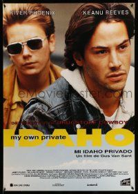 7b039 MY OWN PRIVATE IDAHO Spanish '91 close up of River Phoenix with Keanu Reeves!