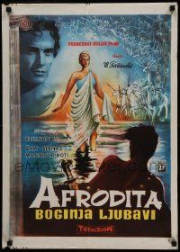 7b345 GODDESS OF LOVE Yugoslavian 20x28 '60 La Venere di Cheronea, Belinda Lee as Aphrodite!